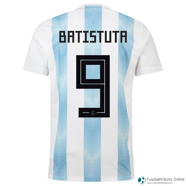 Argentinien Trikot Batistuta Heim 2018 Weiß Fussballtrikots Günstig